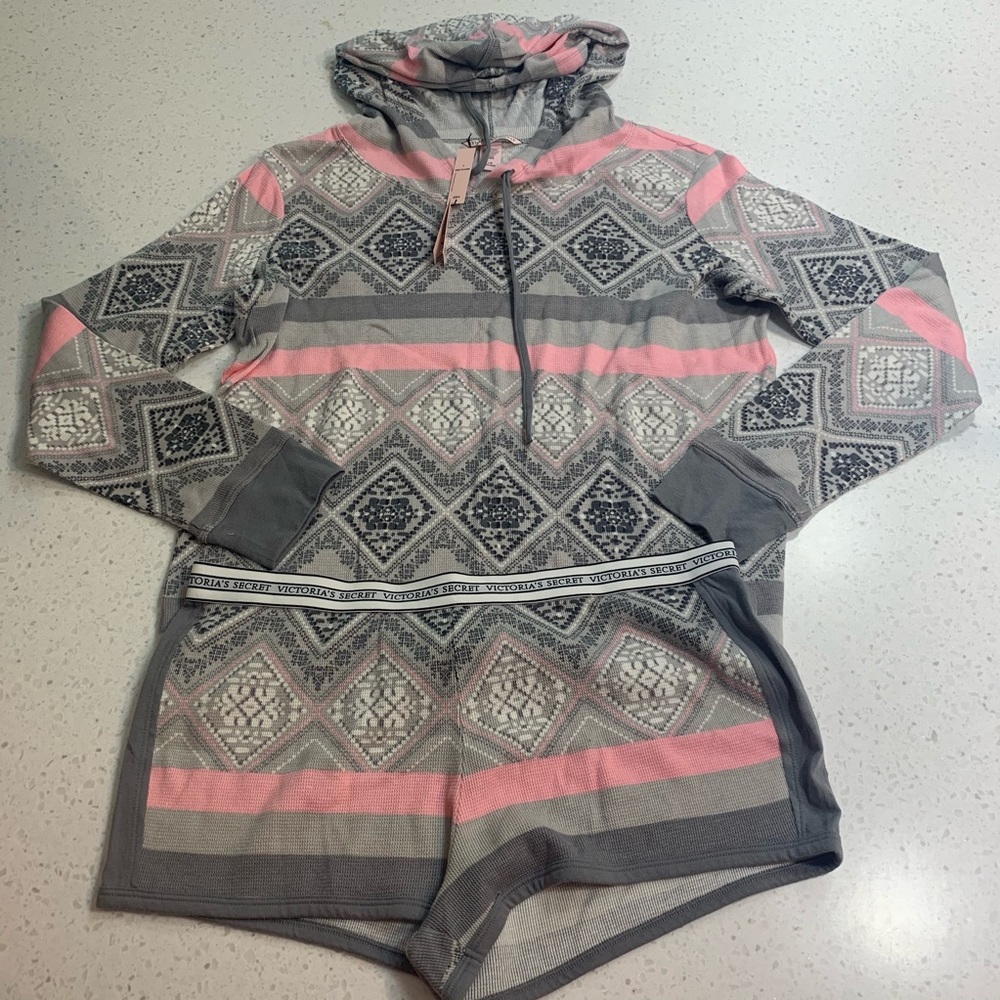 Victoria’s Secret hooded shirt & shorts pajama set